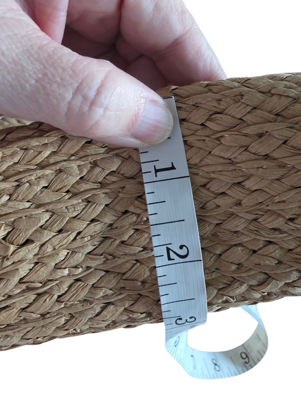 Tan Woven Straw Tote with Multicolor Floral Embroidery - Picture 10 of 11